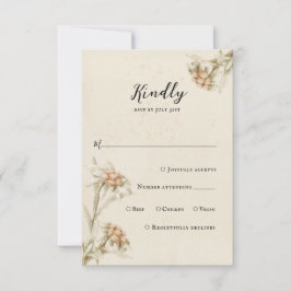 Tarjeta de respuesta Edelweiss Vintage Floral RSVP