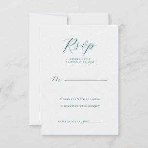 Tarjeta de Respuesta Elegant Mint