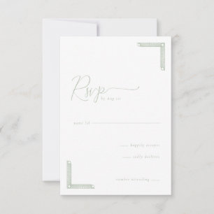 Tarjeta de respuesta Elegant Mint