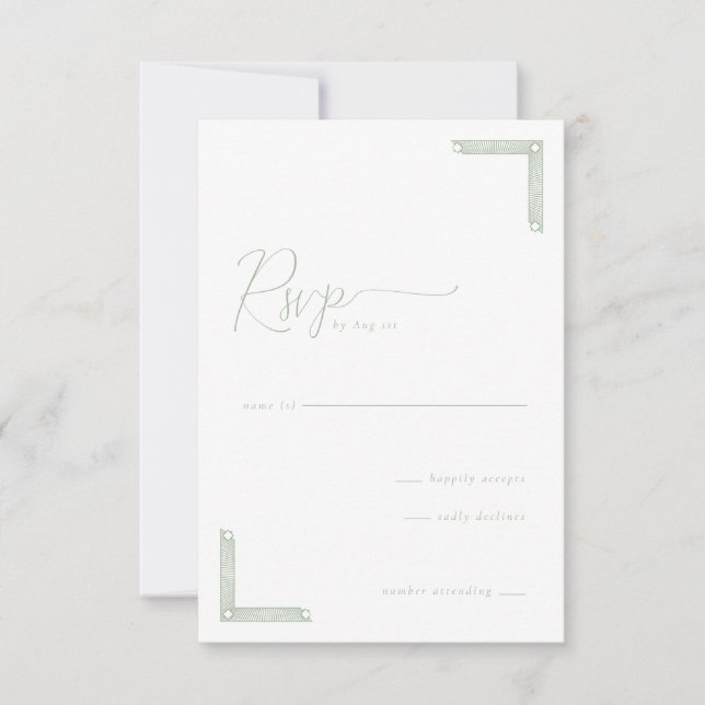 Tarjeta de respuesta Elegant Mint (Anverso)