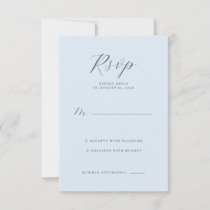 Tarjeta de Respuesta Elegante Azul