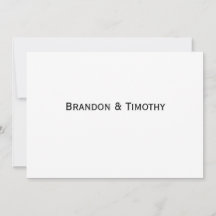 Tarjeta de respuesta elegante blanca para boda gay