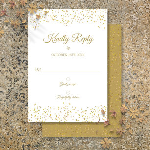 Tarjeta de respuesta elegante con confeti de polvo