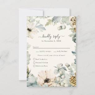 Tarjeta de respuesta elegante de acuarela floral p
