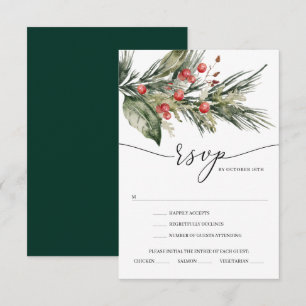 Tarjeta de respuesta elegante de acuarela para bod