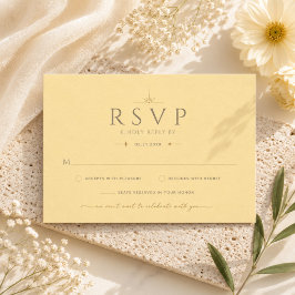 Tarjeta de respuesta elegante de boda moderna en a