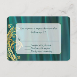 Tarjeta de respuesta elegante de Boda satinado Ver