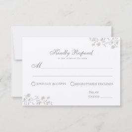 Tarjeta de respuesta elegante de color beige flora