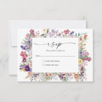 Tarjeta de respuesta elegante de jardín floral de 