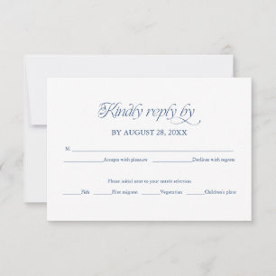 Tarjeta de respuesta elegante de RSVP de boda mini