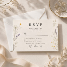 Tarjeta de Respuesta Elegante Flor Silvestre