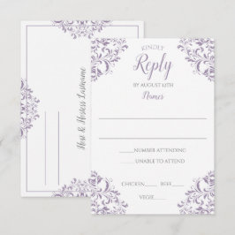 Tarjeta de respuesta elegante - Nadine (Lavanda)