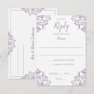Tarjeta de respuesta elegante - Nadine (Lavanda)
