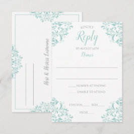 Tarjeta de respuesta elegante - Nadine (turquesa c