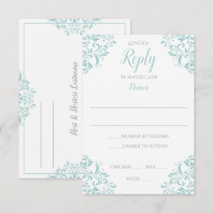 Tarjeta de respuesta elegante - Nadine (turquesa c