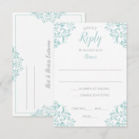 Tarjeta de respuesta elegante - Nadine (Turquesa c
