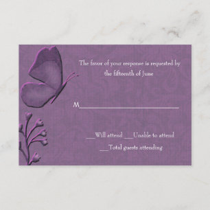 Tarjeta de respuesta elegante para mariposa