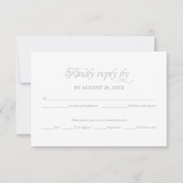 Tarjeta de respuesta elegante para RSVP de boda mi