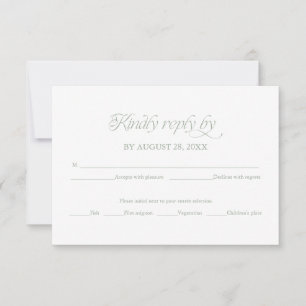 Tarjeta de respuesta elegante para RSVP de boda mi