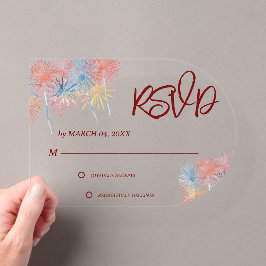 Tarjeta de respuesta elegante patriótica para boda