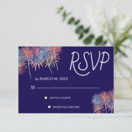 Tarjeta de respuesta elegante patriótica para boda