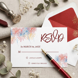 Tarjeta de respuesta elegante patriótica para boda