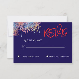 Tarjeta de respuesta elegante patriótica para boda