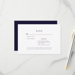 Tarjeta de respuesta elegante y simple para boda d