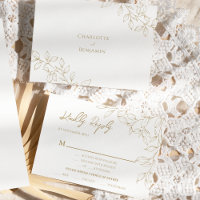 Tarjeta de respuesta Entree del Boda de verde oro