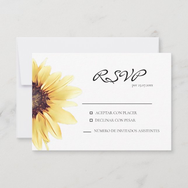 Tarjeta de respuesta española de girasol ruso (Anverso)