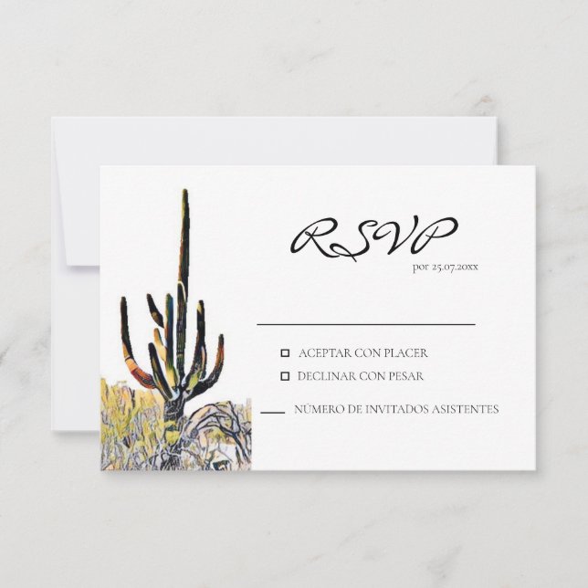 Tarjeta de respuesta española Saguaro Cactus (Anverso)