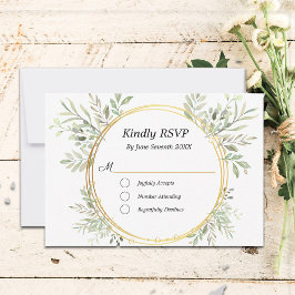 Tarjeta de respuesta EucalyptusBotanical Gold Fram