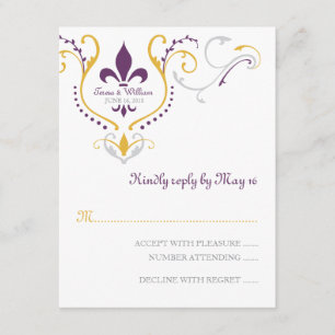 Tarjeta de respuesta Fleur de Lis