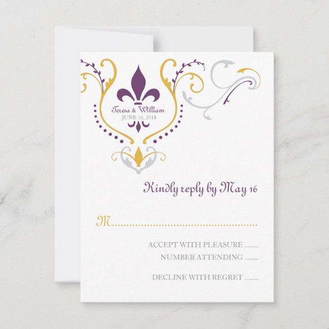 Tarjeta de respuesta Fleur de Lis (Anverso)