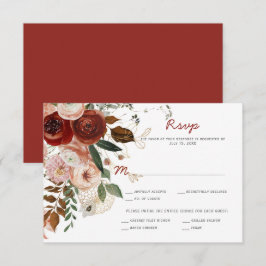Tarjeta de respuesta floral boho de acuarela de ot