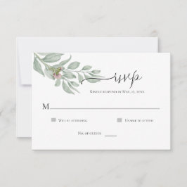 Tarjeta de respuesta floral chic moderna simple