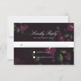 Tarjeta de respuesta | Floral Ciruela Oscura