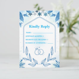 Tarjeta de respuesta floral congelada de copo de n