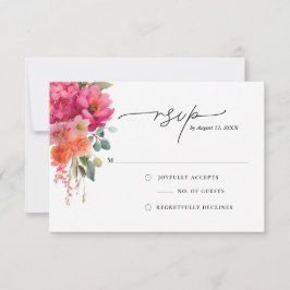 Tarjeta de respuesta floral de acuarela