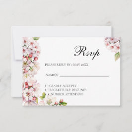 Tarjeta de respuesta floral de flor de cerezo