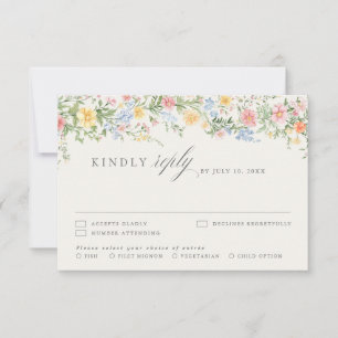 Tarjeta de Respuesta Floral de Jardín de Primavera