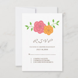 Tarjeta de respuesta floral de Naranja rojo en san