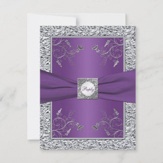 Tarjeta de respuesta floral de papel de plata FALS