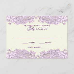 Tarjeta de respuesta floral Lavender Lace Country
