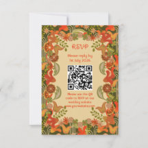 Tarjeta de respuesta - floral retro