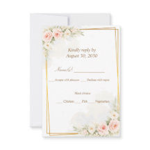 Tarjeta de respuesta floral romántica Dusty Blush 