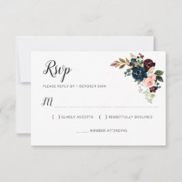 tarjeta de respuesta floral rosa rosa naval de Bor