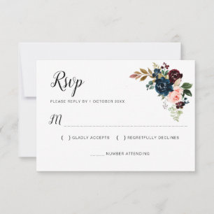 tarjeta de respuesta floral rosa rosa naval de Bor