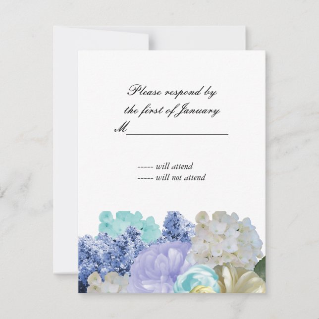 Tarjeta de respuesta floral soñadora (Anverso)