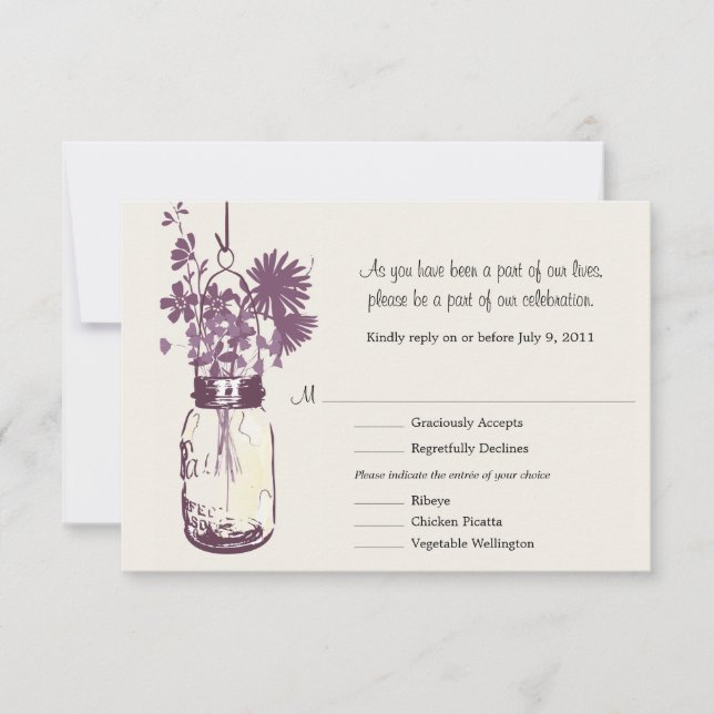 Tarjeta de Respuesta  Flores Silvestres y Tarro de (Anverso)